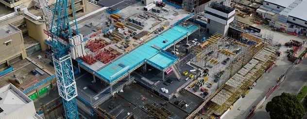Monash Medical Centre tower construction seen from above